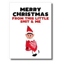 Elf On The Shelf Christmas Card